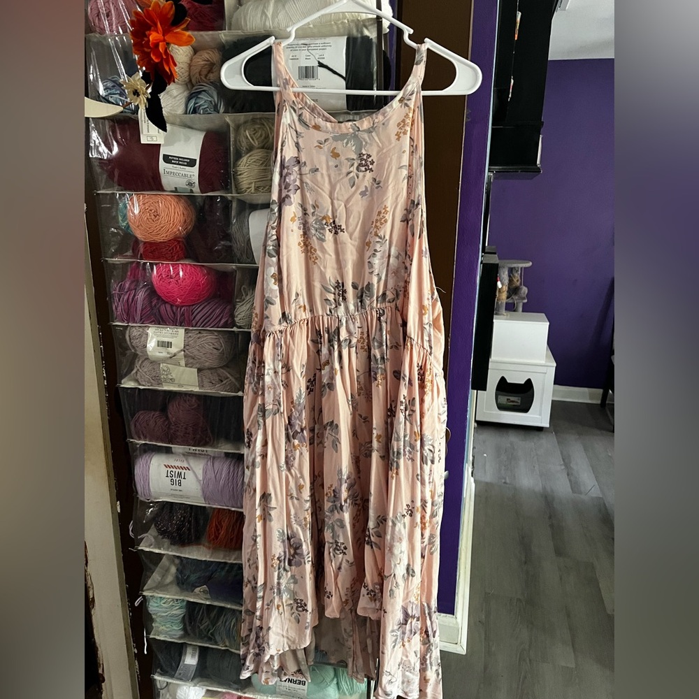 Torrid Size 2 pink floral halter style dress